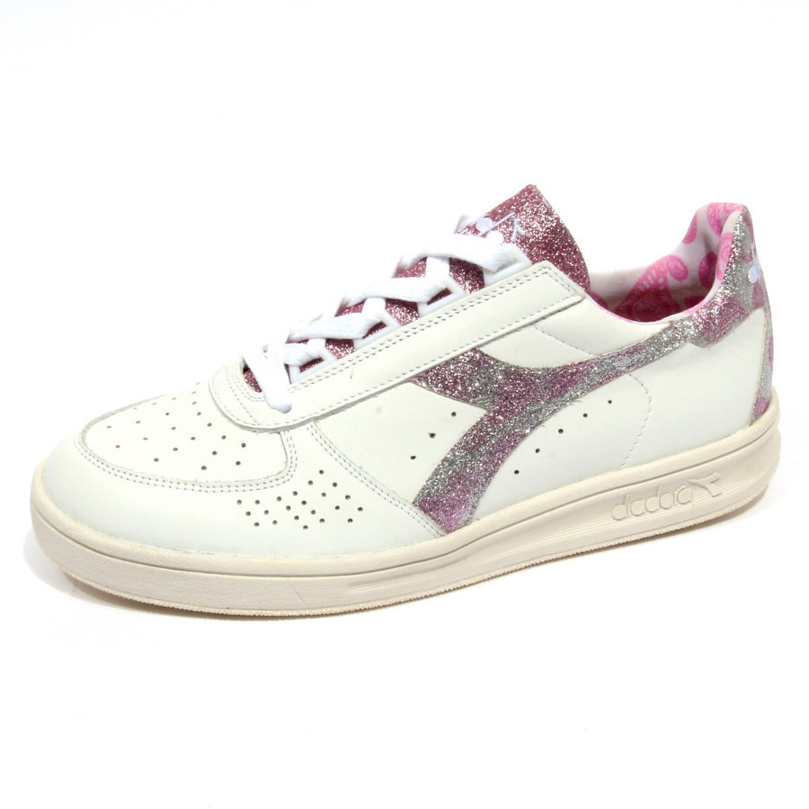 F9702 sneaker donna off white DIADORA HERITAGE B. ELITE glitter shoe woman