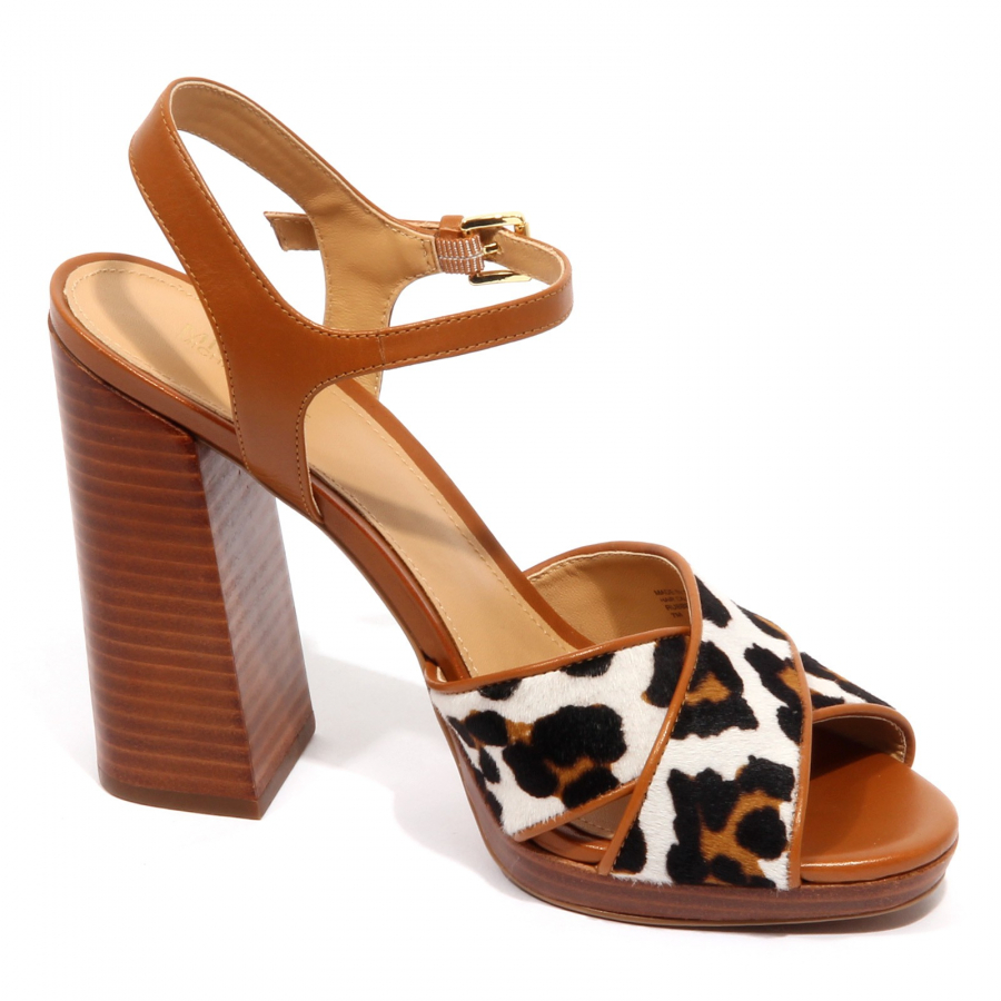 G0056 sandalo donna brown/leopard MICHAEL KORS ALEXIA platform shoe woman