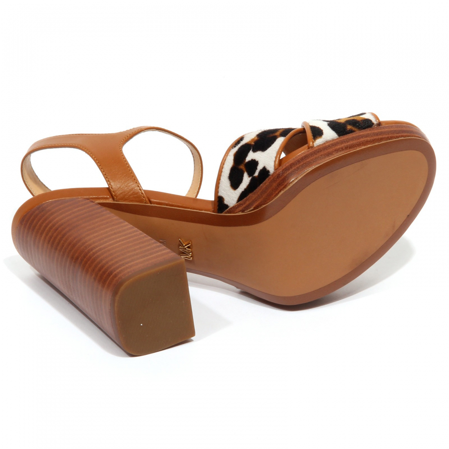 G0056 sandalo donna brown/leopard MICHAEL KORS ALEXIA platform shoe woman