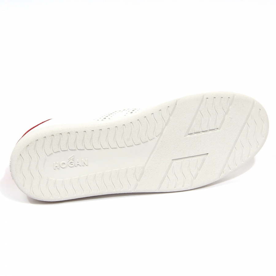 G0488 sneaker uomo HOGAN H327 H FORATA white red shoes men