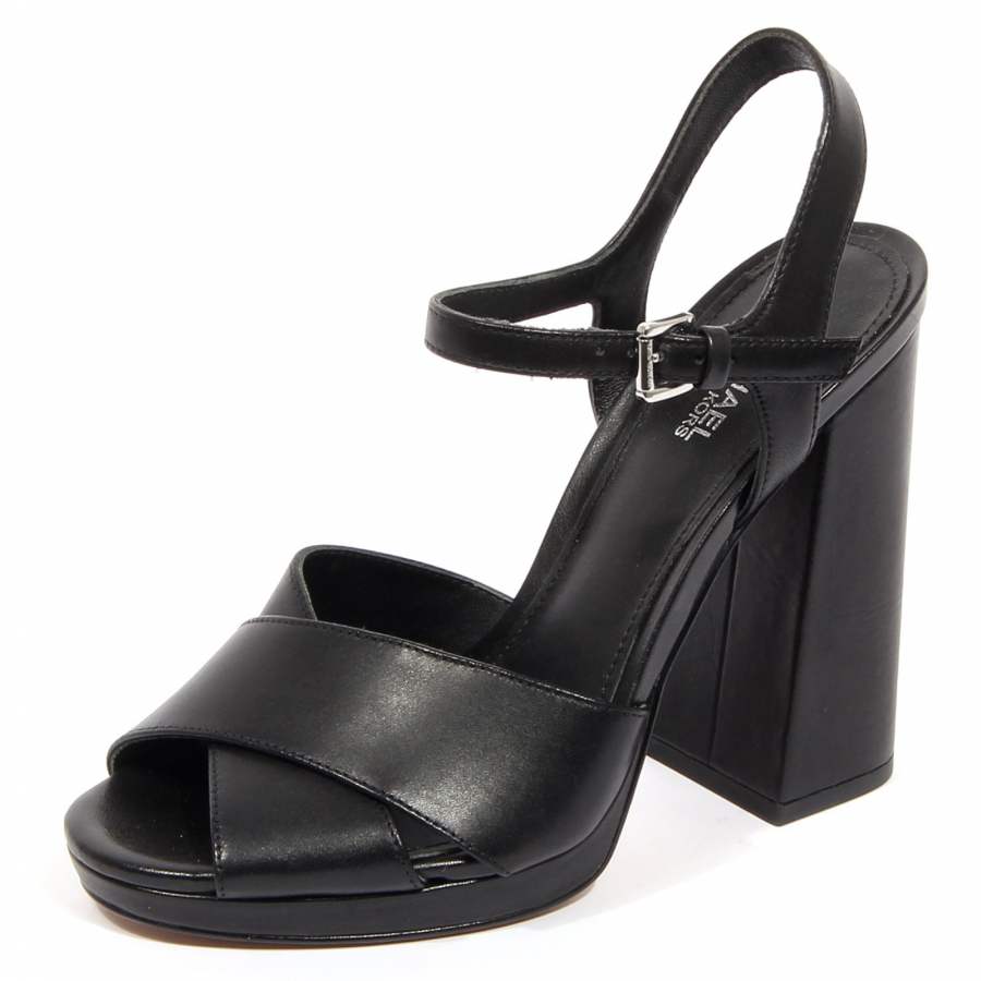 G0696 sandalo donna MICHAEL KORS ALEXIA black leather sandal women