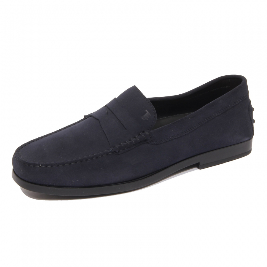G1164 mocassino uomo TOD'S GOMMA 17C blue suede loafer men
