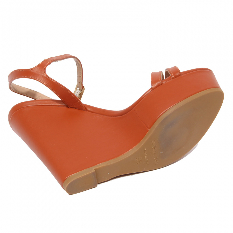 G1900 sandalo donna PATRIZIA PEPE leather brown sandal woman