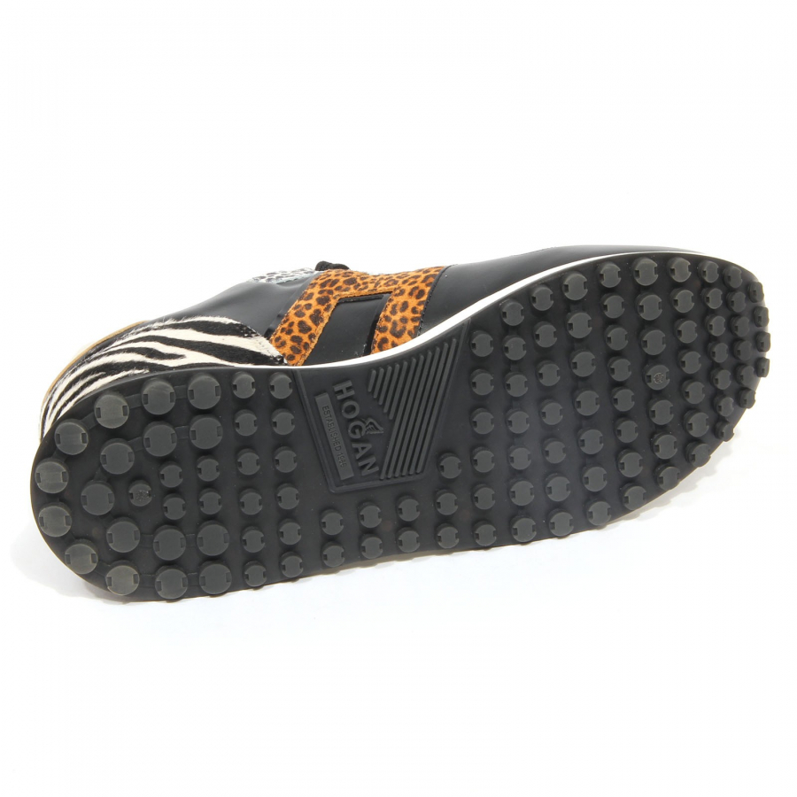G2560 sneaker donna HOGAN H383 leather black shoes woman