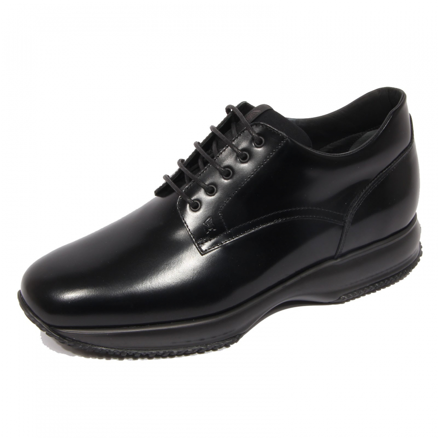 G2698 sneaker uomo HOGAN INTERACTIVE DERBY black leather shoe man