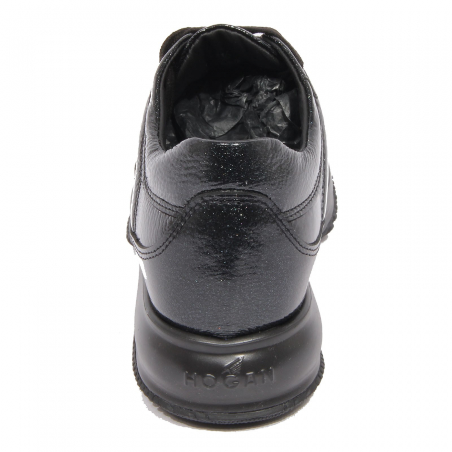 G2722 sneaker donna HOGAN INTERACTIVE black leather metallic