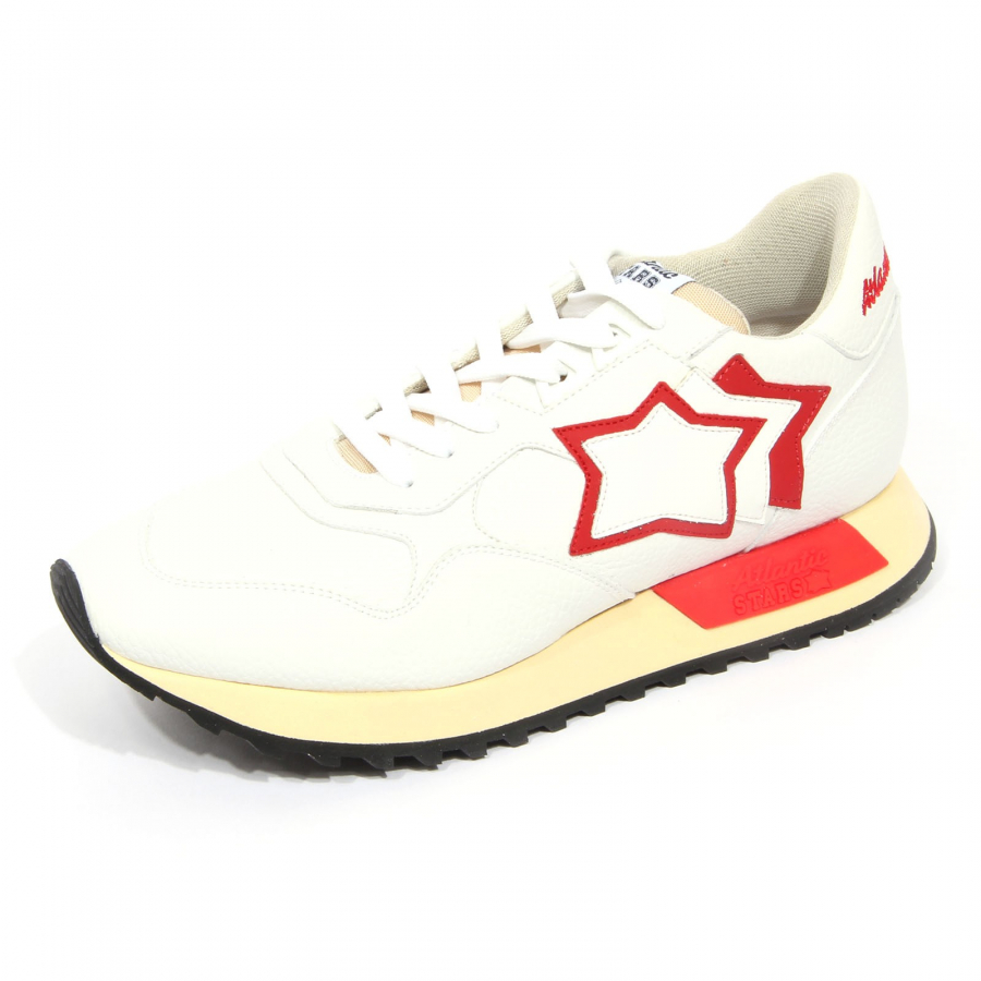 G2878 sneaker uomo ATLANTIC STARS DRACO white leather shoe man