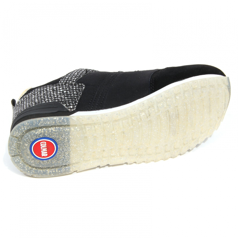 G3324 sneaker bimba girl COLMAR black silver fabric eco leather