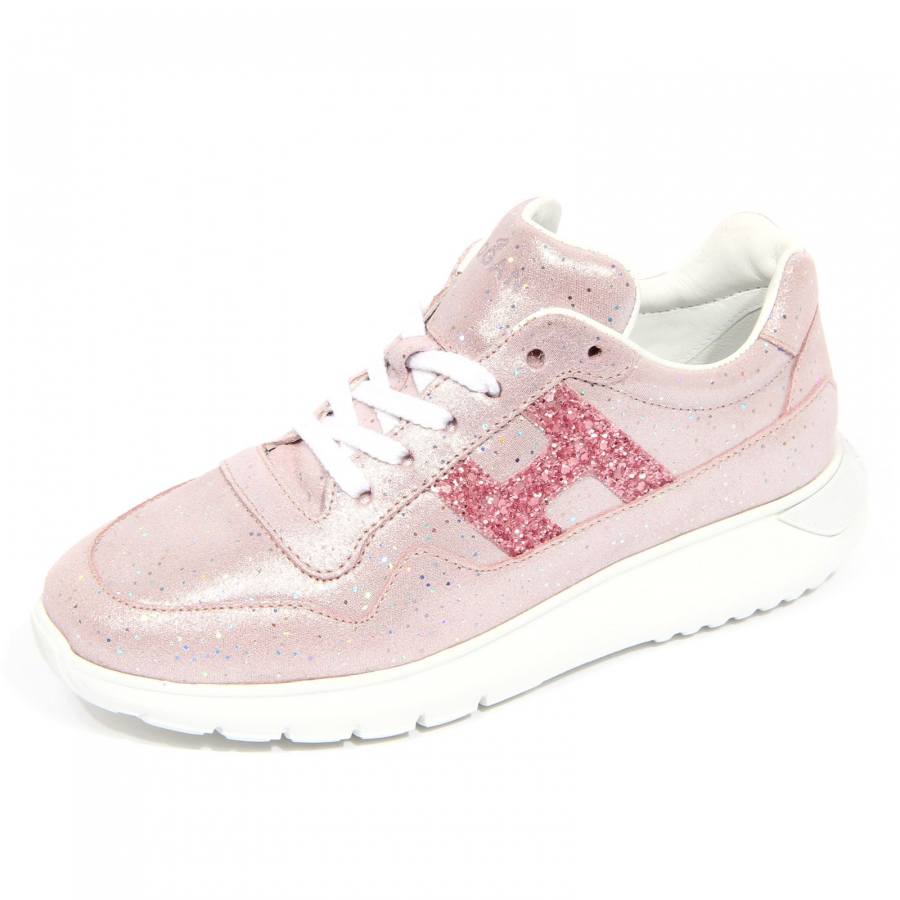 G4112 sneaker bimba girl HOGAN JUNIOR pink suede metallic effect shoes kids