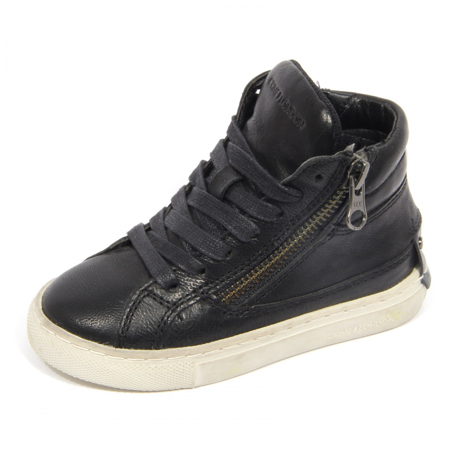 G4228 sneaker bimbo boy CRIME LONDON black vintage effect shoe kid