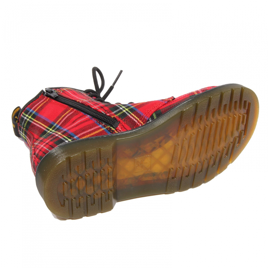 G4324 anfibio bimba girl DR. MARTENS red multicolor tartan fabric