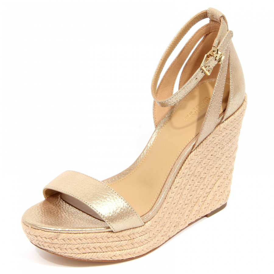 G5418 sandalo con zeppa donna MICHAEL KORS KIMBERLY WEDGE gold sandal women