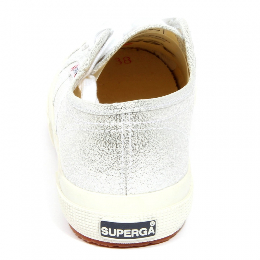 H0164 sneaker donna SUPERGA silver lam shoes woman