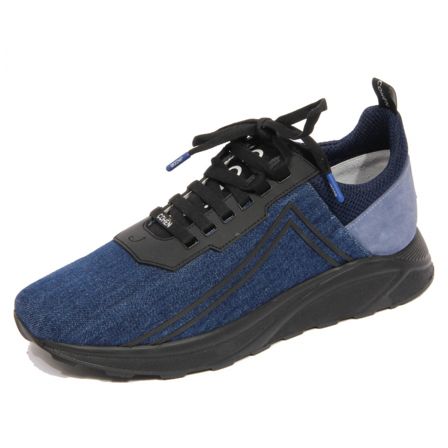 Jacob Cohen Mens Dreamer Suede/Denim Trainers, Blue Sneakers