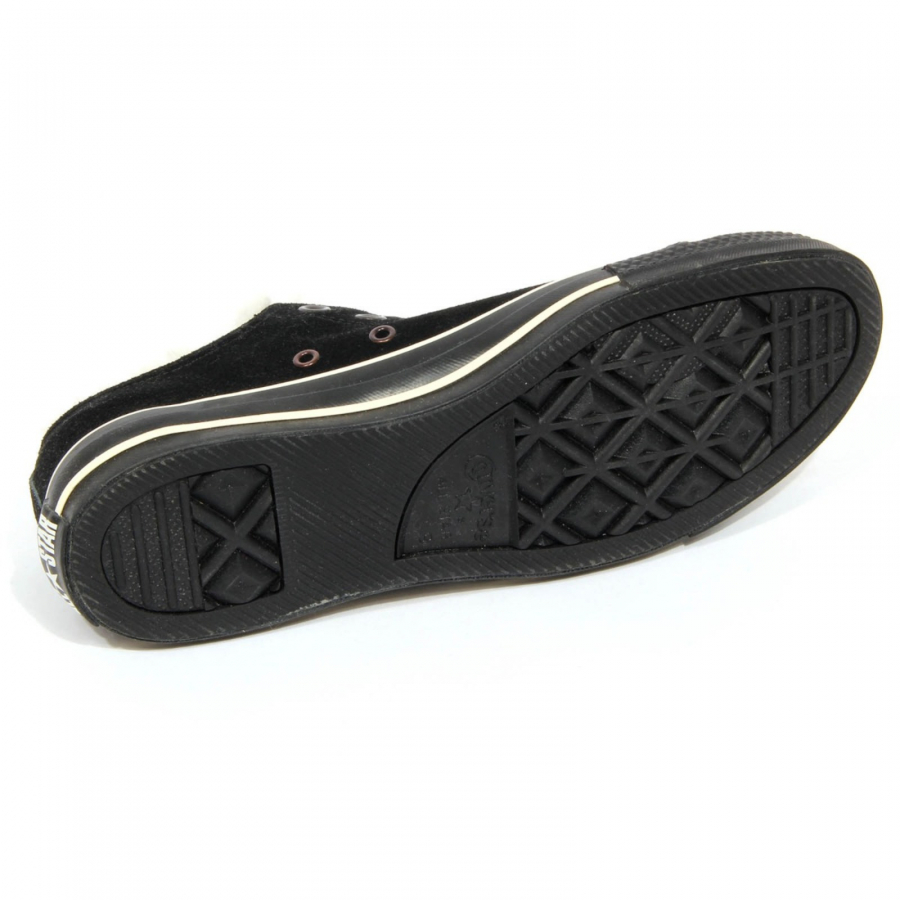 Converse all star hi suede shearling shop black