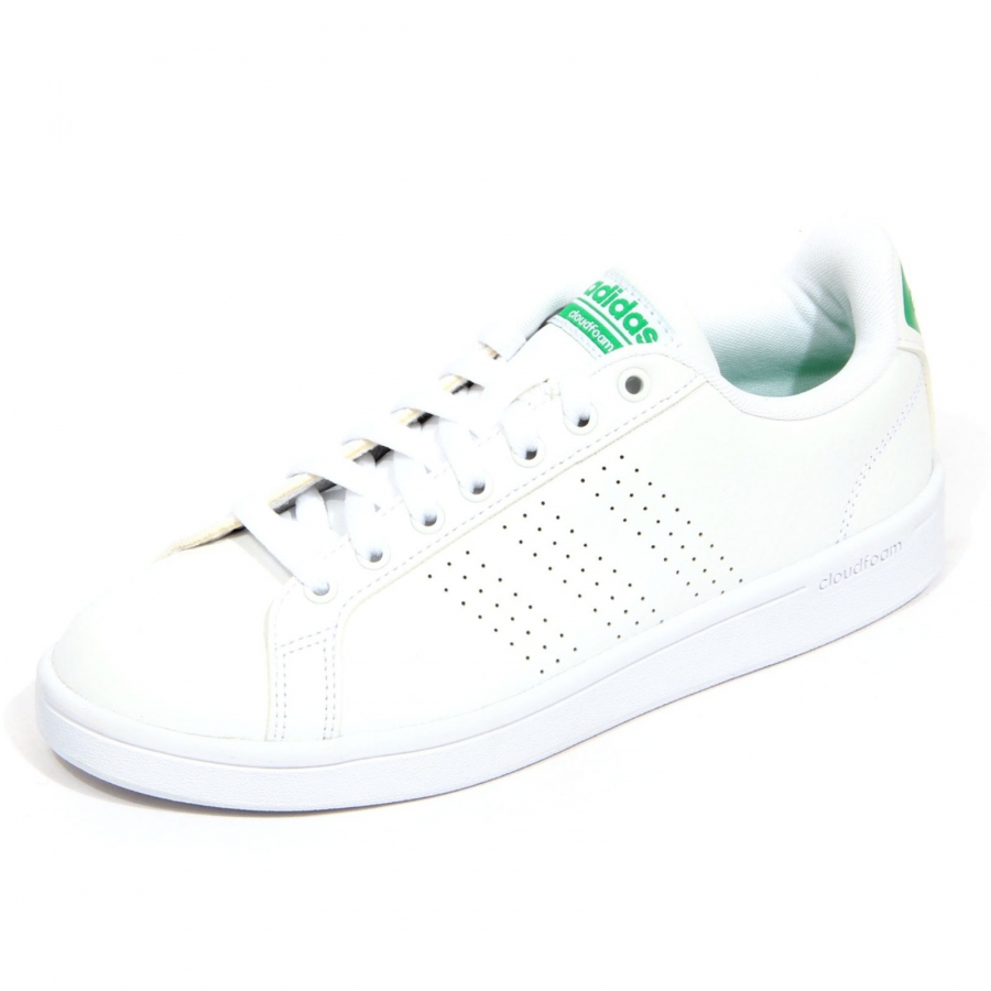 H2588 sneaker donna ADIDAS CF ADVANTAGE woman shoes white green