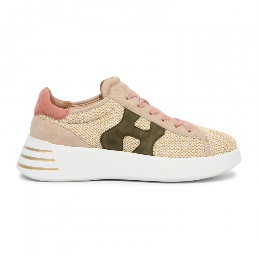 I0592 sneaker donna HOGAN REBEL woman raffia shoes